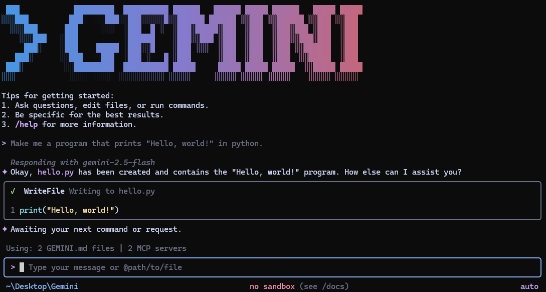 Gemini CLI 실행 화면